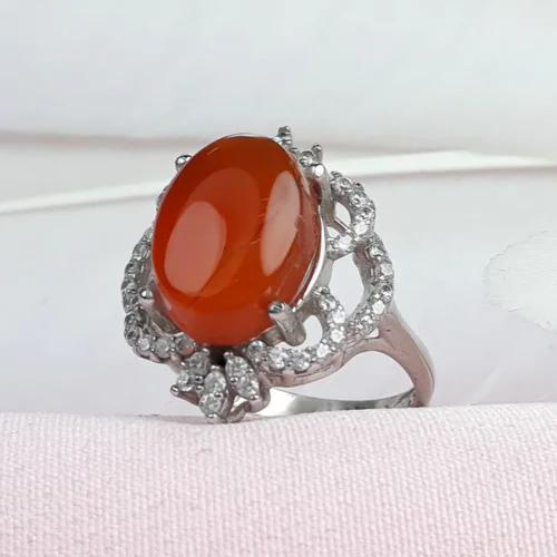 انگشتر نقره عقیق سرخ یمنی اصل زنانه