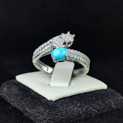 انگشترنقره زنانه فیروزه نیشابوری اصل