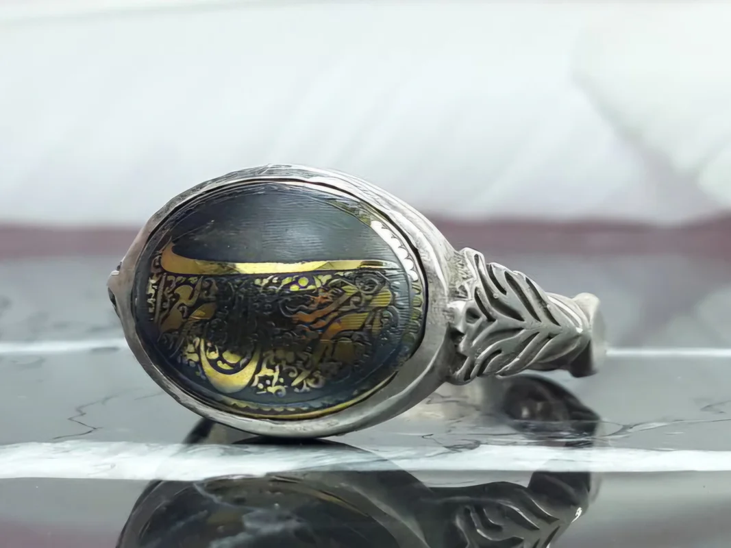 انگشتر نقره حدید خطی حکاکی امیرحسین و نعم الامیر