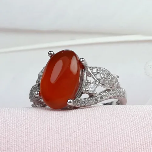 انگشتر نقره عقیق سرخ یمنی اصل زنانه