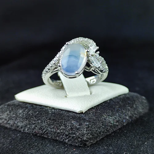 انگشتر نقره جواهری عقیق یمنی کبود اصل زنانه