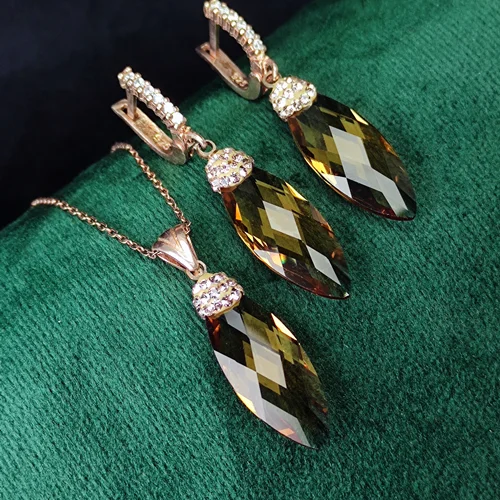 نیم ست نقره جواهری الکساندریت اصلی فنسی تراش