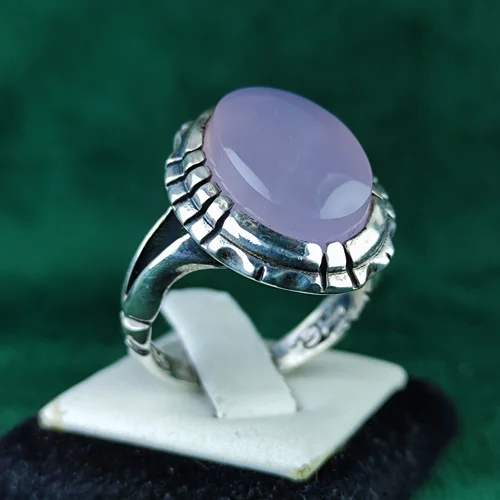 انگشتر نقره عقیق یمنی سوسنی رکاب صفوی