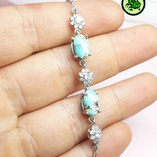 دستنبد زنانه نقره فیروزه نیشابور اصل