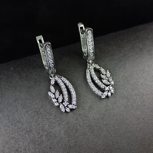 گوشواره نقره جواهری میکرو