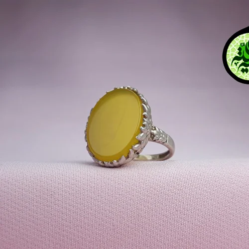 انگشترنقره عقیق زرد شرف الشمس اصل (دعای شرف الشمس) سایز۱۵×۲۰