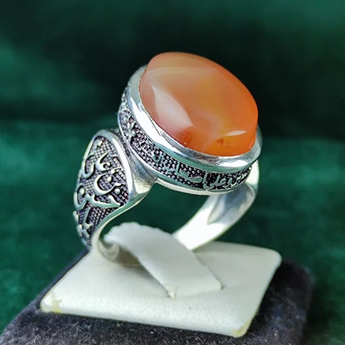 انگشتر نقره عقیق یمنی اصل رکاب صفوی