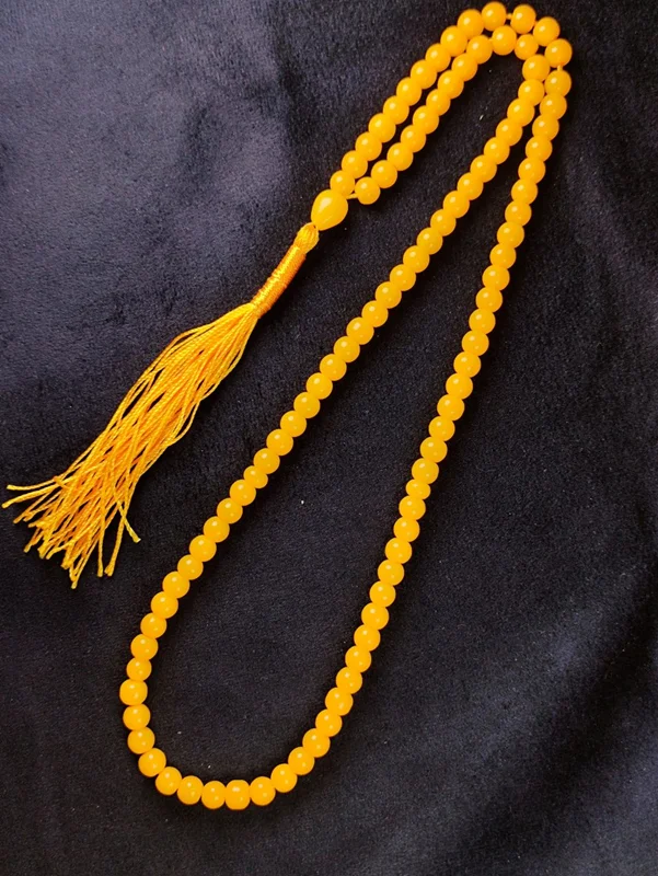 تسبیح ۱۰۱ دانه عقیق زرد