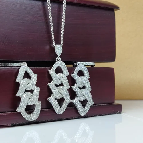 نیم ست نقره زنانه طرح کارتیه پرنس شده