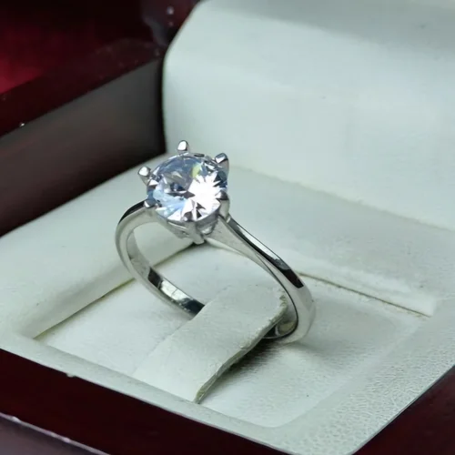 حلقه زنانه تک نگین ترک آب رادیوم