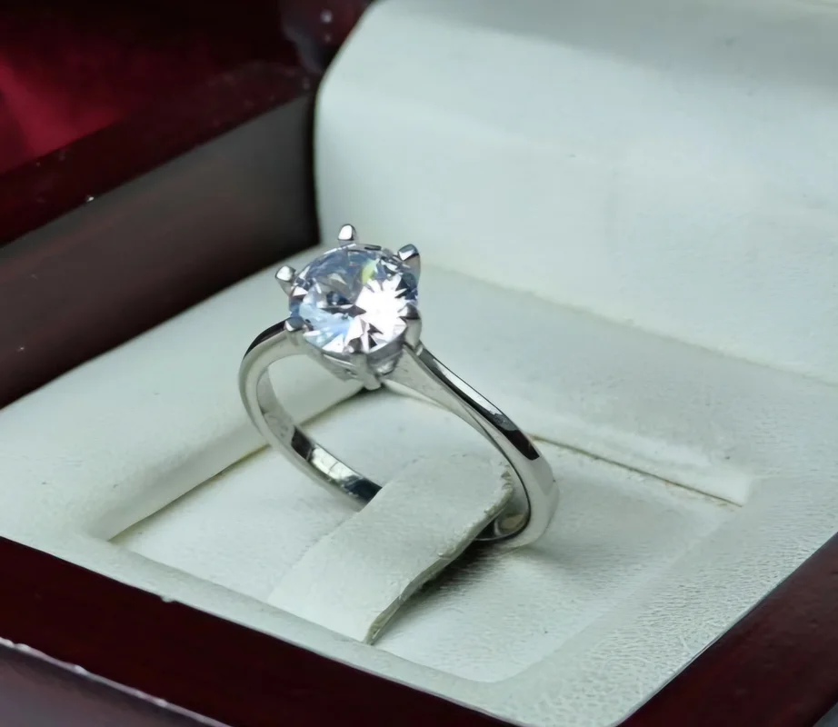 حلقه زنانه تک نگین ترک آب رادیوم