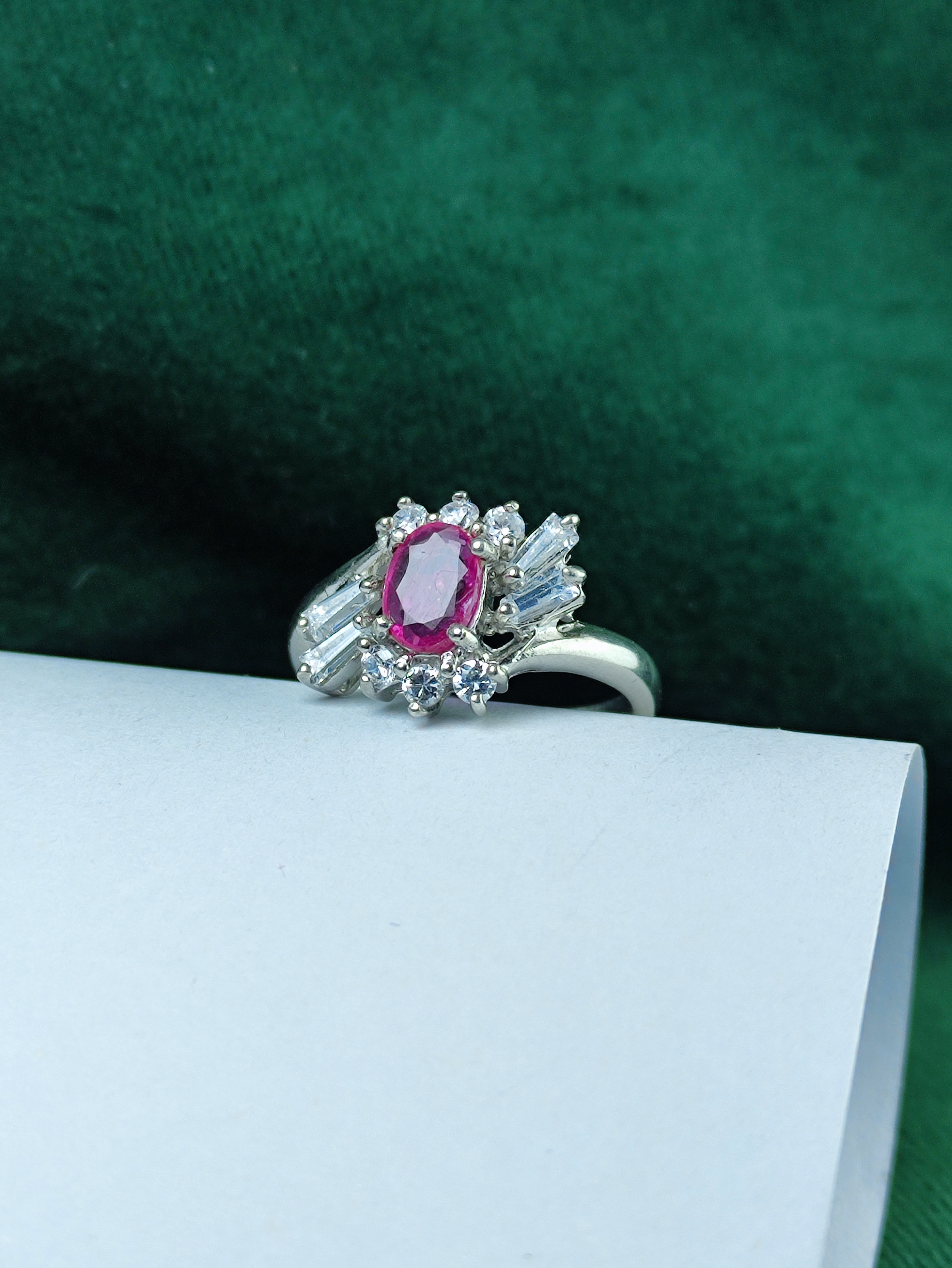 انگشتر نقره جواهری یاقوت قرمز اصل زنانه