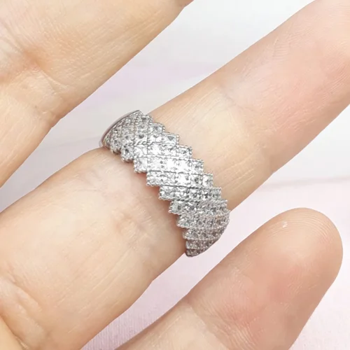 انگشترنقره زنانه حلقه نگین اتمی