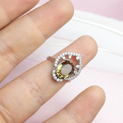 انگشترنقره الکساندریت زنانه روکش آب رادیوم