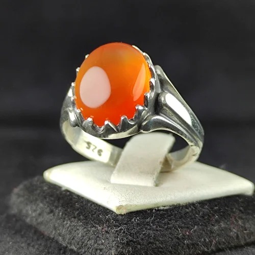 انگشترنقره عقیق یمنی اصل رکاب صفوی چنگی