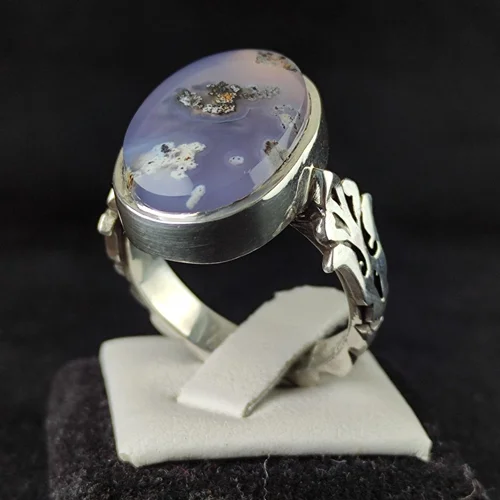 انگشترنقره عقیق یمنی کبود شجری اصل رکاب صفوی دست ساز