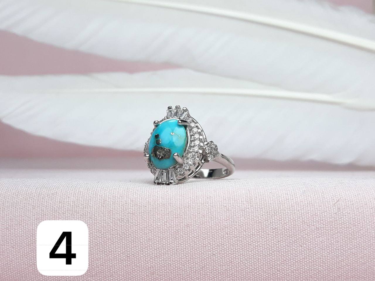 انگشتر نقره روکش اب رادیوم رکاب ماشینی زنانه