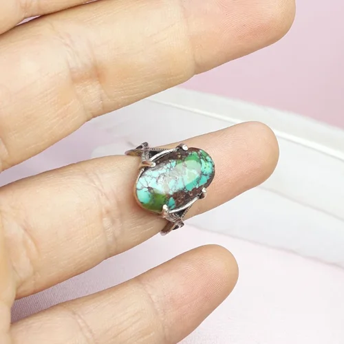 انگشترنقره فیروزه نیشابوری اصل