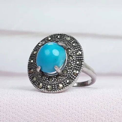 انگشتر نقره زنانه فیروزه نیشابوری