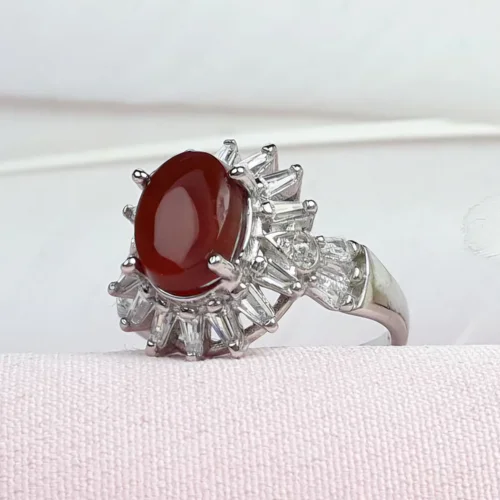 انگشتر نقره عقیق سرخ یمنی اصل زنانه