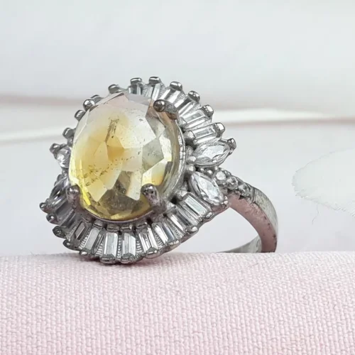 انگشترنقره سیترین زنانه اصل