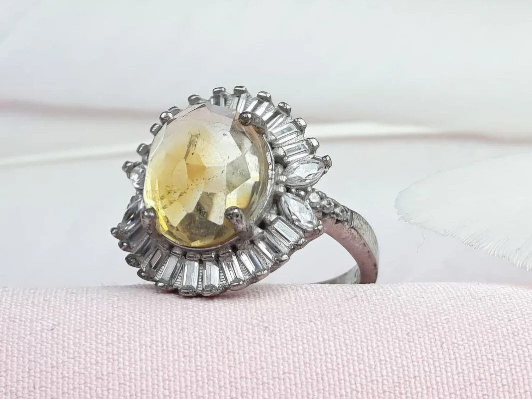 انگشترنقره سیترین زنانه اصل