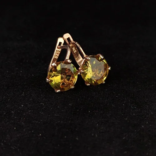 گوشواره الکساندریت اصل آبکاری رادیوم رزگلد