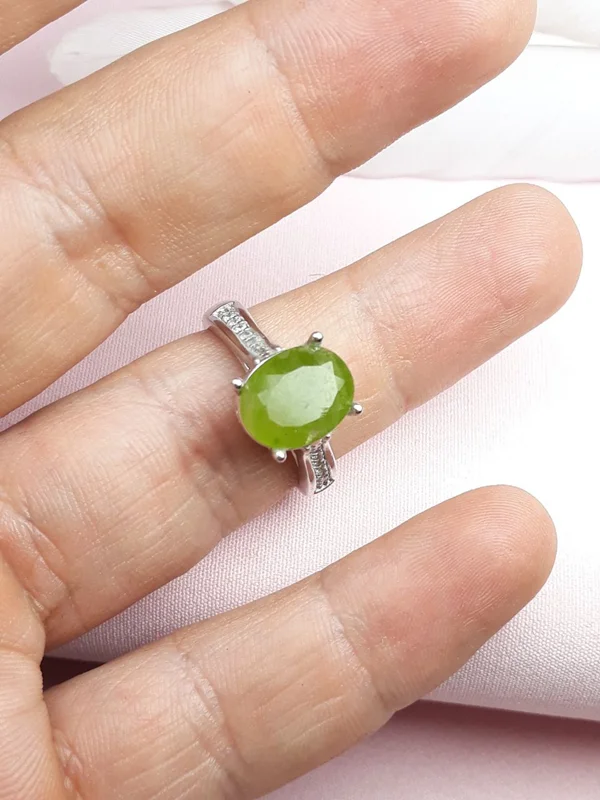 انگشترنقره زبرجد زنانه روکش آب رادیوم