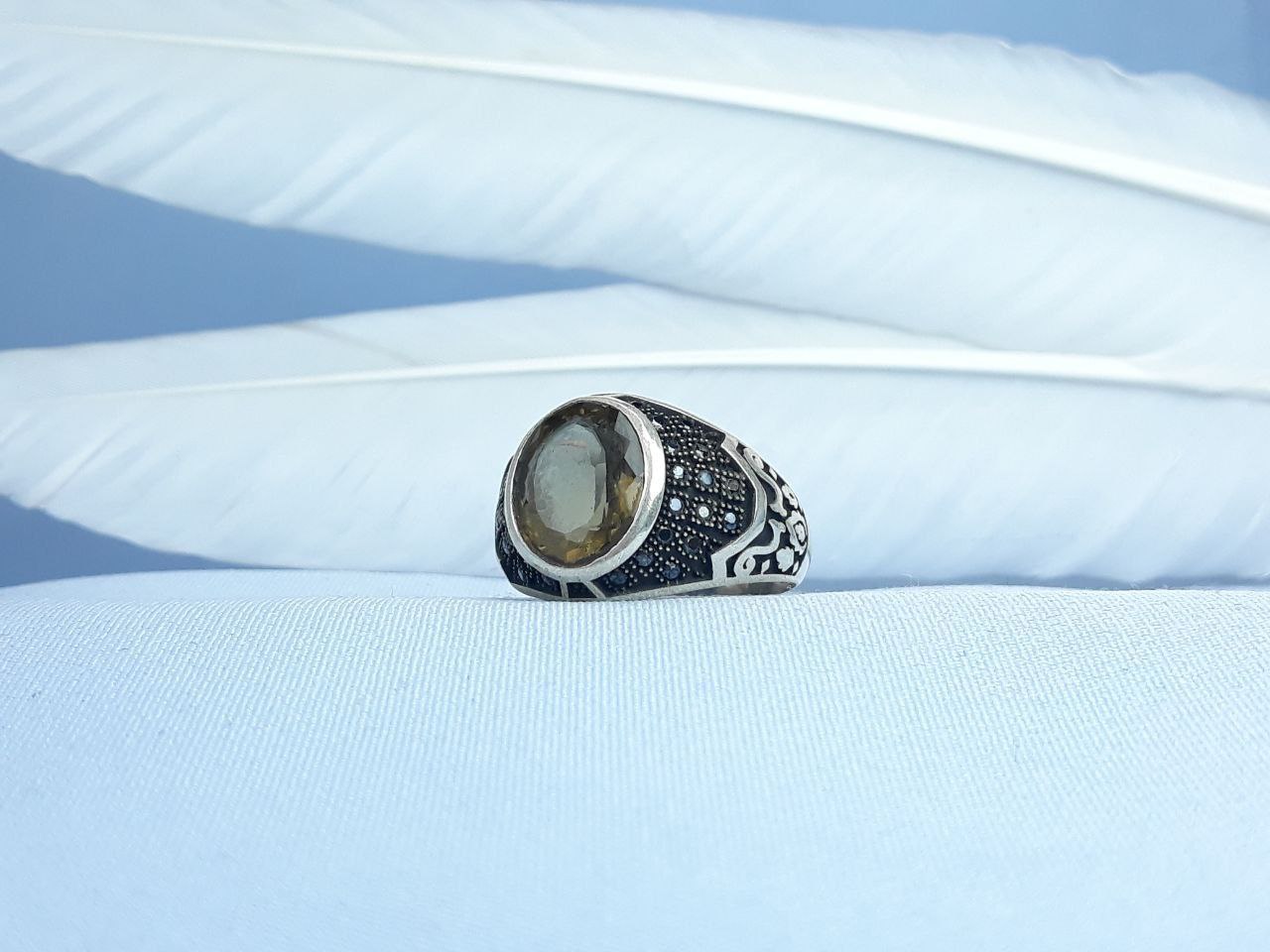 انگشتر نقره الکساندریت  رکاب ماشینی