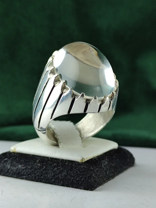 انگشتر نقره در نجف اصل دامله تراش  رکاب فیلی چنگی دست ساز