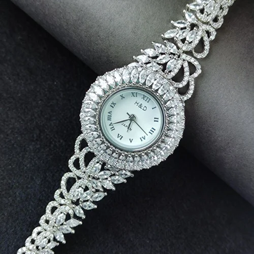 ساعت نقره جواهری زنانه