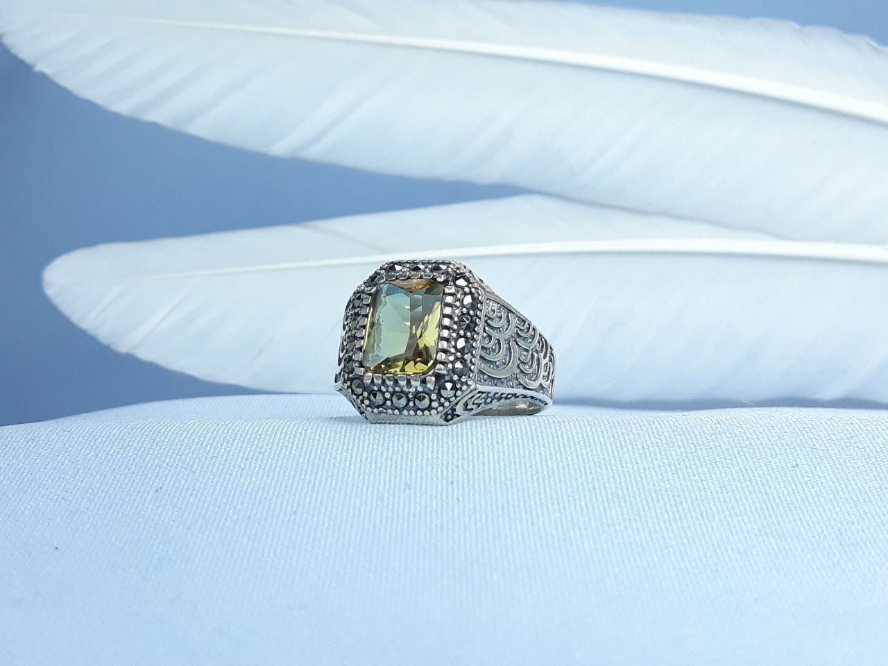 انگشتر نقره الکساندریت  رکاب ماشینی