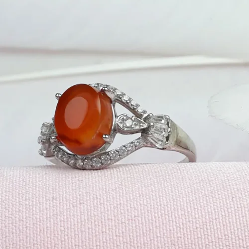 انگشتر نقره عقیق سرخ یمنی اصل زنانه