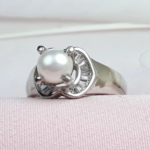 انگشتر نقره مروارید پرورشی زنانه اصل