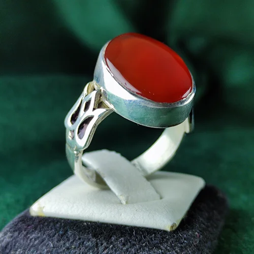 انگشتر نقره عقیق یمنی اصل رکاب صفوی دست ساز