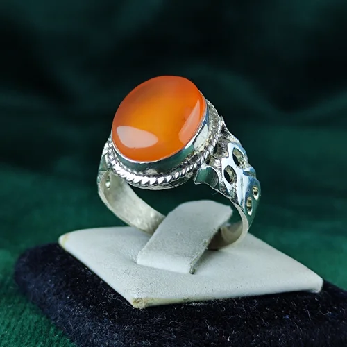 انگشتر نقره عقیق یمنی رکاب دست ساز