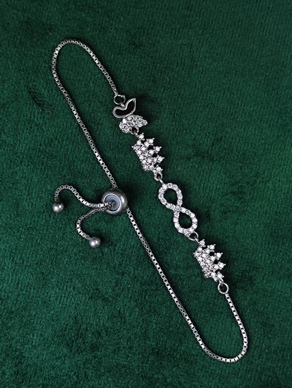 دستبند نقره جواهری آسانسوری میکرو👑🦋 زنانه