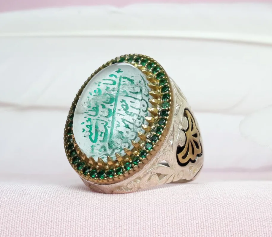 انگشتر نقره درنجف خطی خط برعکس حکاکی ولایت علی ابن ابیطالب حصنی ...