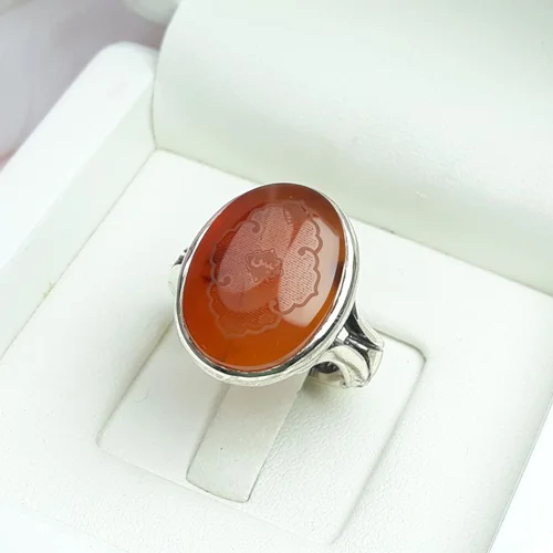 انگشترنقره عقیق سرخ یمنی اصل حکاکی سوره یس