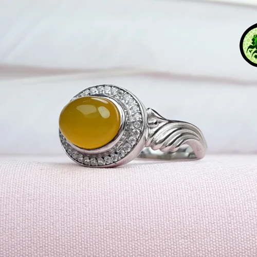 انگشترنقره عقیق زرد شرف الشمس اصل(دعای شرف الشمس)روکش ابرادیوم