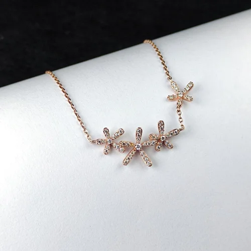 مدال جواهری نقره میکرو طرح گل