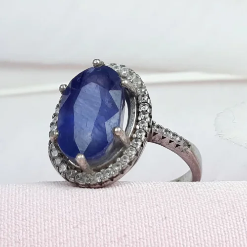 انگشتر نقره یاقوت کبود زنانه اصل