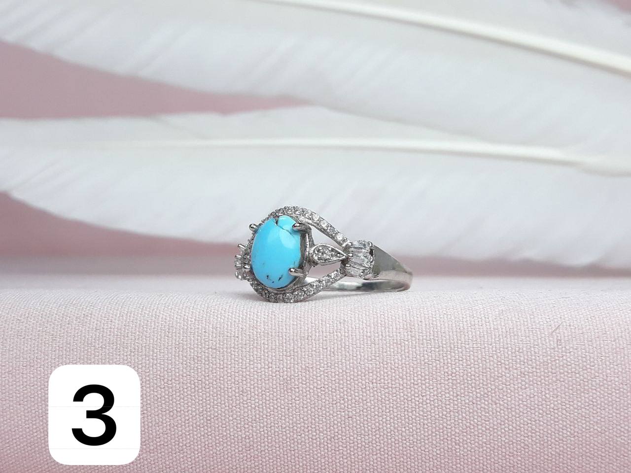 انگشتر نقره روکش اب رادیوم رکاب ماشینی زنانه