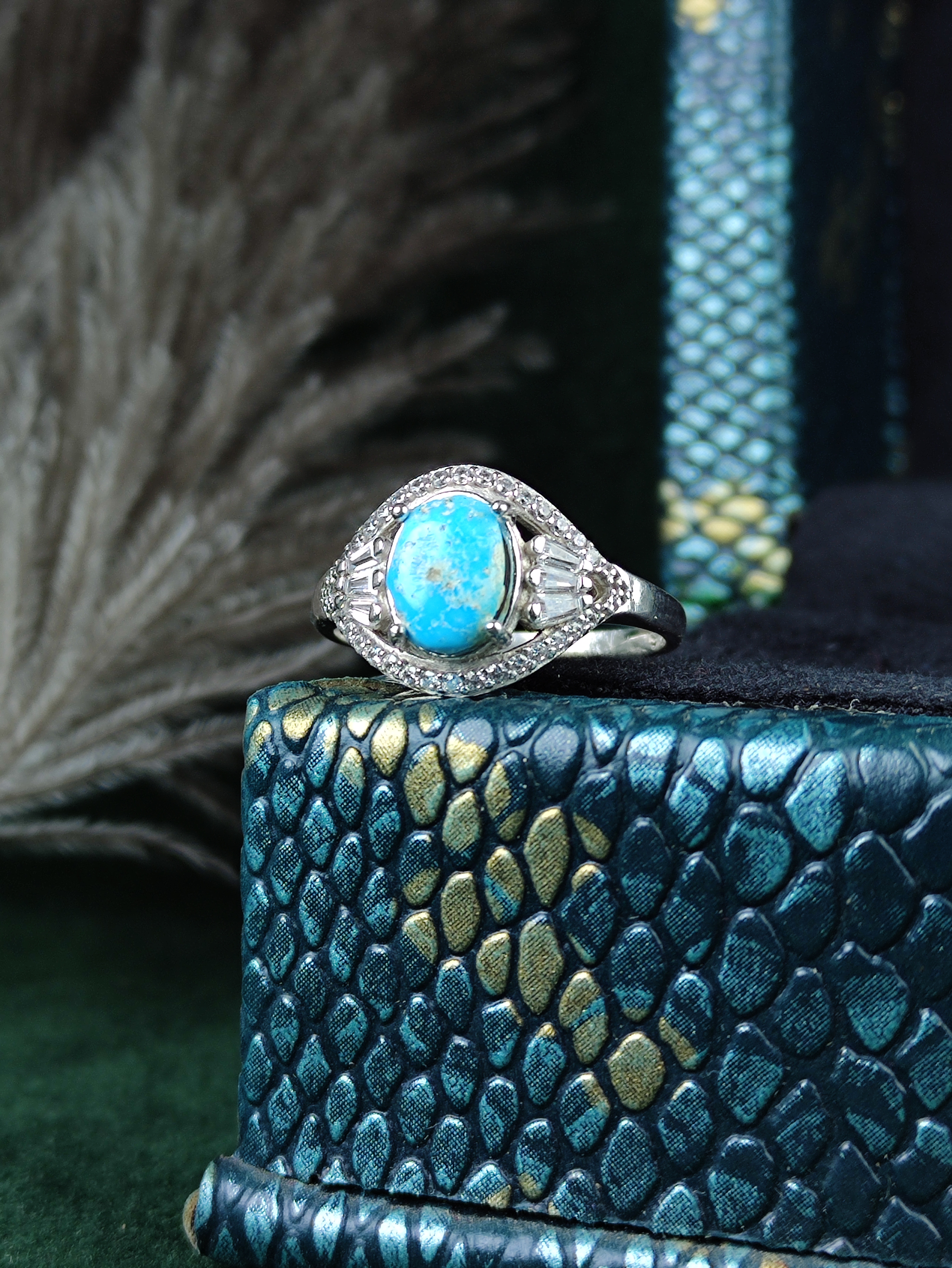 انگشتر نقره جواهری زنانه فیروزه نیشابوری اصل