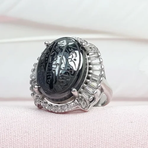 انگشتر نقره حدید زنانه اصل حکاکی هفت جلاله