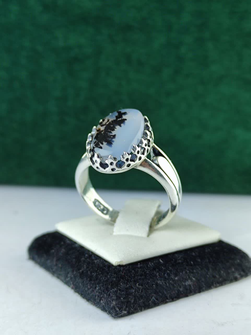 انگشتر نقره شجر اصل  رکاب صفوی چنگی ، ماشینی