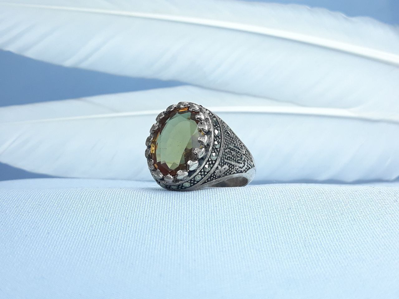 انگشتر نقره الکساندریت  رکاب ماشینی