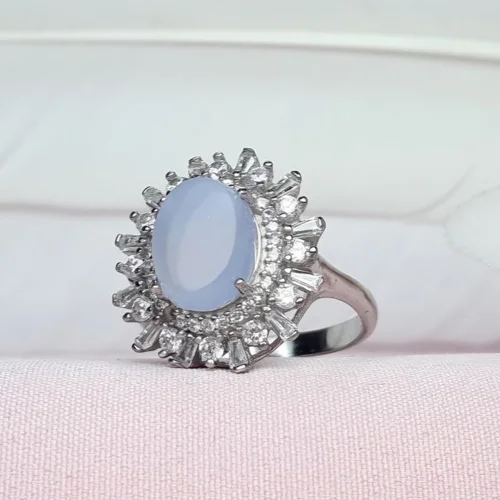 انگشتر نقره عقیق کبود یمنی طرح خورشید