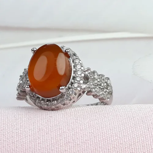 انگشتر نقره عقیق سرخ یمنی اصل زنانه