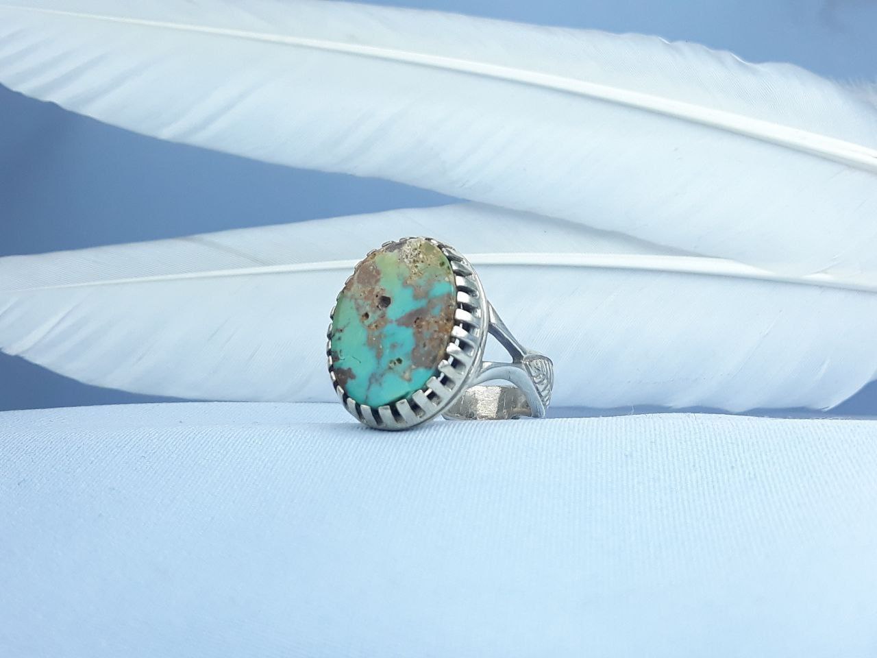 انگشتر نقره فیروزه نیشابوری اصل رکاب ماشینی